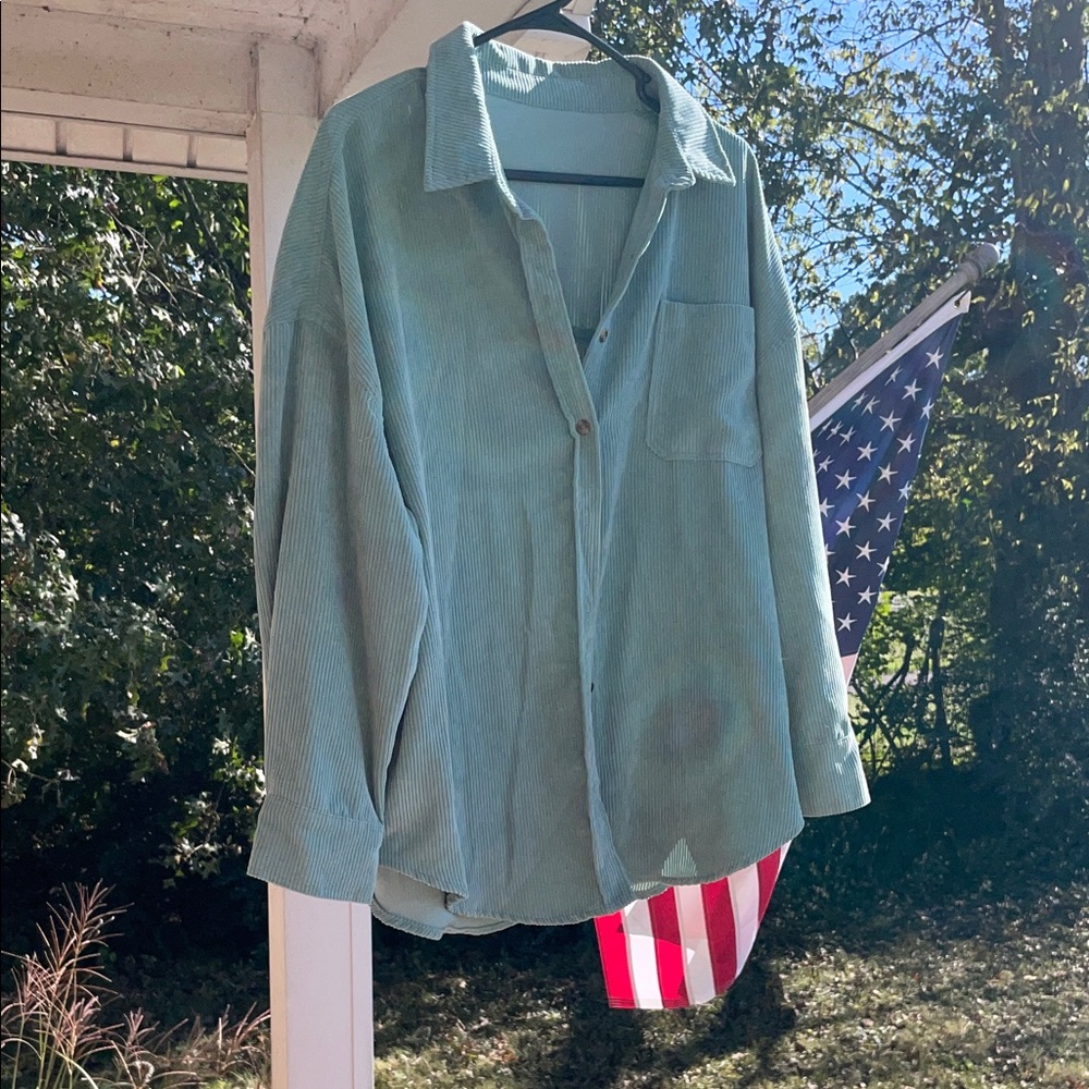 Casual Women’s Teal Corduroy Shirt